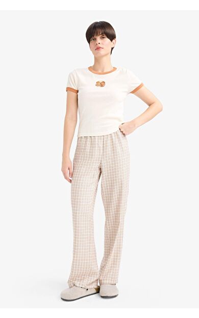 Regular Fit Uzun Kareli Pijama Altı-Fall in Love G1500AX25AUBG390