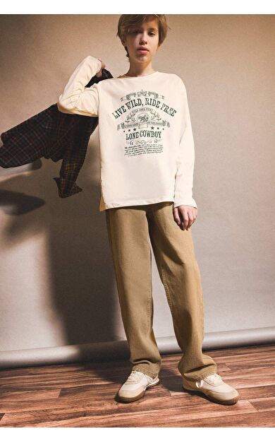 Erkek Çocuk Wide Leg Düz Paça Jean Pantolon G1633A825AUNM86