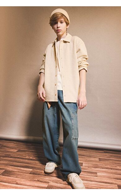DeFacto Erkek Çocuk Barrel Fit Düz Paça Jean Pantolon G1652A825AUNM28
