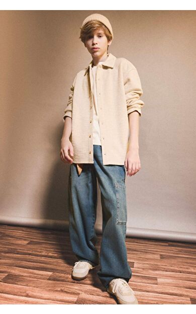 DeFacto Erkek Çocuk Barrel Fit Düz Paça Jean Pantolon G1652A825AUNM28