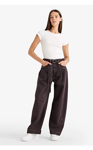 Barrel Fit Yüksek Bel Uzun Jean Pantolon G1668AX25AUNM92