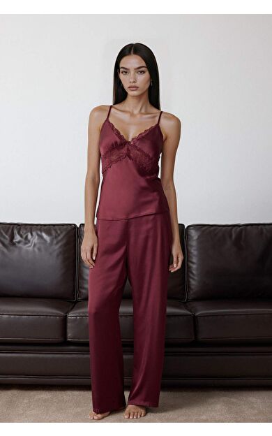 Fall in Love Regular Fit Uzun Boy Saten Alt