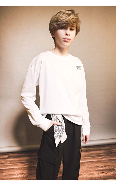 Erkek Çocuk Regular Fit Bisiklet Yaka Baskılı Uzun Kollu Tişört G1686A825AUWT34