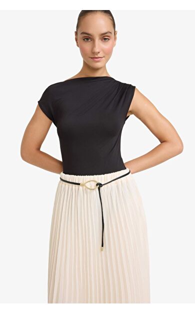 Tek Omuzlu Çıtçıtlı Body