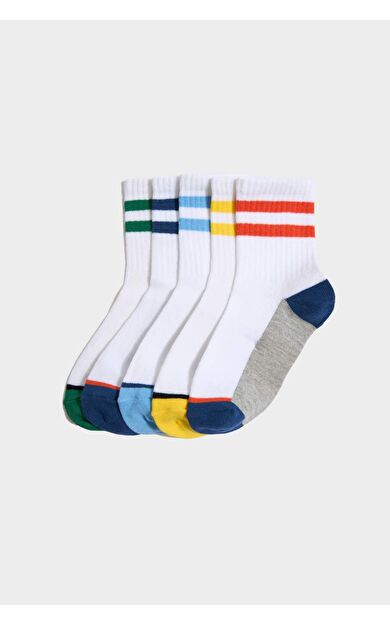 Erkek Çocuk Baskılı 5'li Pamuklu Uzun Çorap