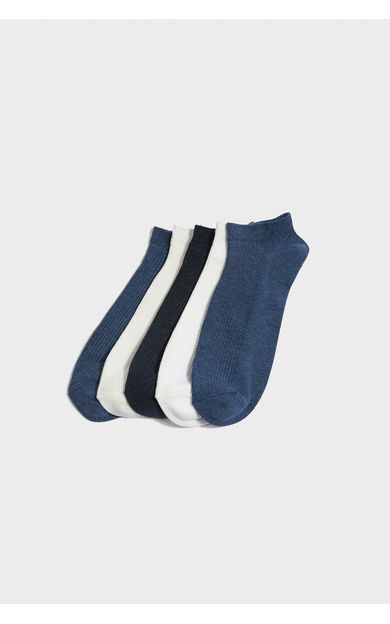 DeFacto Erkek 5'li Pamuklu Sneaker Çorap Mavi