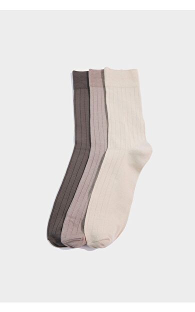 Erkek 3'lü Pamuklu Uzun Çorap