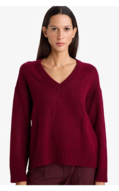 Oversize Geniş Kalıp V Yaka Kazak