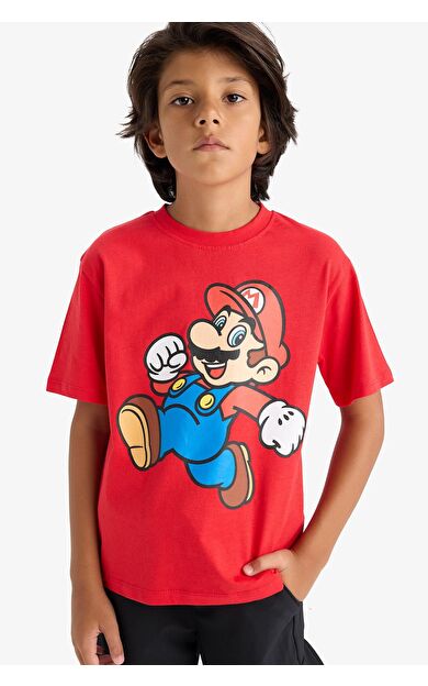 DeFacto Erkek Çocuk Nintendo New Regular Fit Bisiklet Yaka Kısa Kollu Tişört