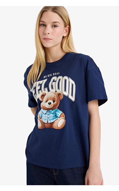 Oversıze Baskılı Kısa Kollu Tişört