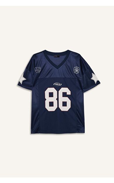 Oversıze Baskılı Kısa Kollu Tişört