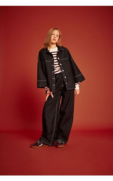 DeFacto Kız Çocuk Wide Leg Geniş Paça Jean Pantolon