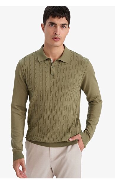 DeFacto Standart Fit Polo Yaka Triko Kazak