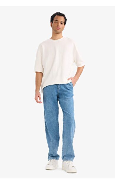 Wide Leg Geniş Paça Jean Kar Yıkamalı Pantolon