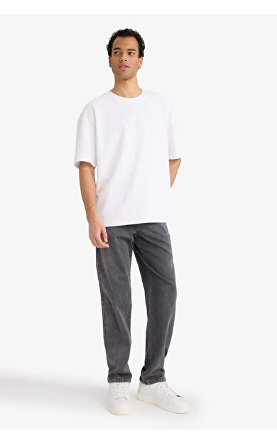 Wide Leg Geniş Paça Jean Kar Yıkamalı Pantolon