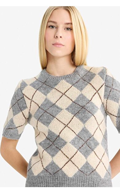 DeFacto Coool Slim Fit Dar Kesim Bisiklet Yaka Kazak