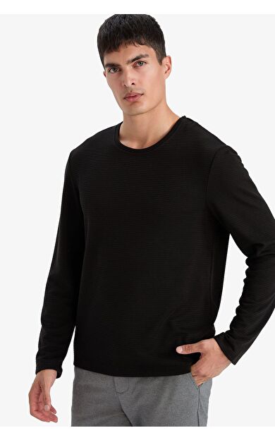 DeFacto Slim Fit Dar Kesim Bisiklet Yaka Sweatshirt