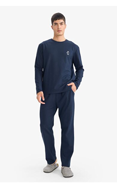 Pijama Takımı Regular Fit Uzun Kollu Waffle Üst Uzun Alt