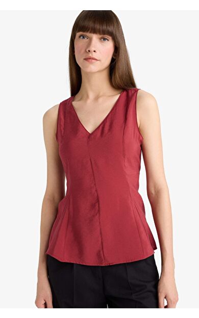 V Yaka Modal Kolsuz Bluz