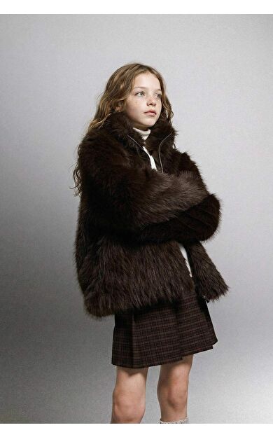 Kız Çocuk Dik Yaka Mont