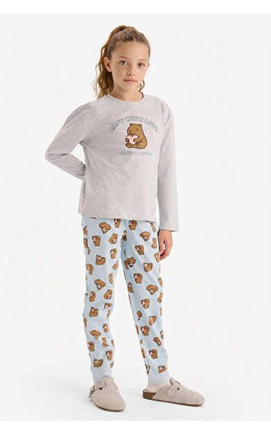 Kız Çocuk Regular Fit 2'li Pijama Takımı