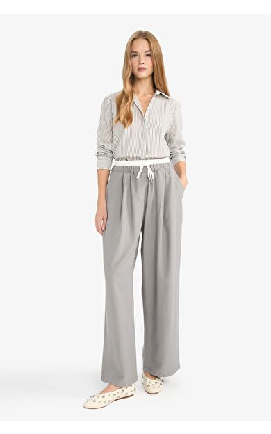 DeFacto Baggy Fit Çift Cepli Normal Bel Standart Boy Tensel Pantolon G2870AX25AUGR283
