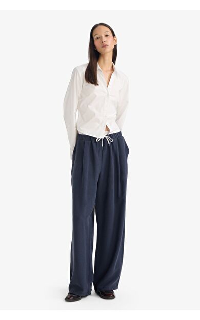 DeFacto Baggy Fit Çift Cepli Normal Bel Standart Boy Tensel Pantolon G2870AX25AUNV200