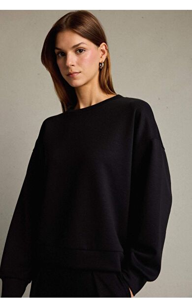 Bisiklet Yaka Modal Sweatshirt G2913AX25AUBK81