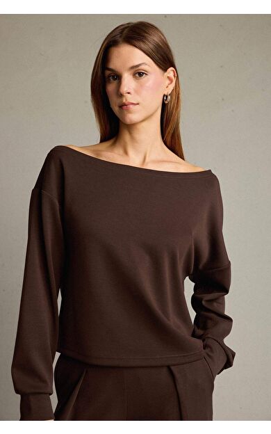 DeFacto Kayık Yaka Modal Sweatshirt G2914AX25AUBN336