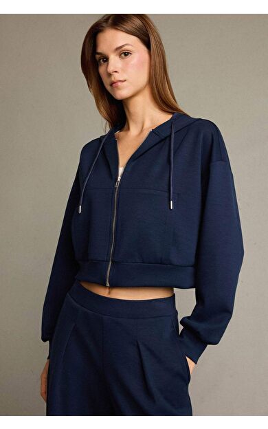 Kapüşonlu Modal Fermuarlı Sweatshirt G2915AX25AUNV245