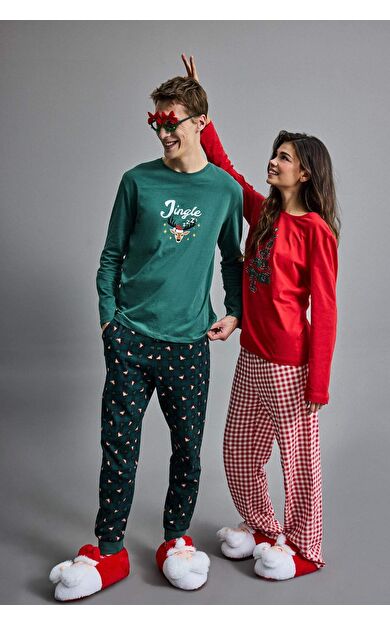 Regular Fit Hayvan Baskılı Uzun Kollu 2'li Takım