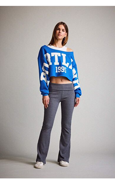 Beli Katlamalı Triko Pantolon