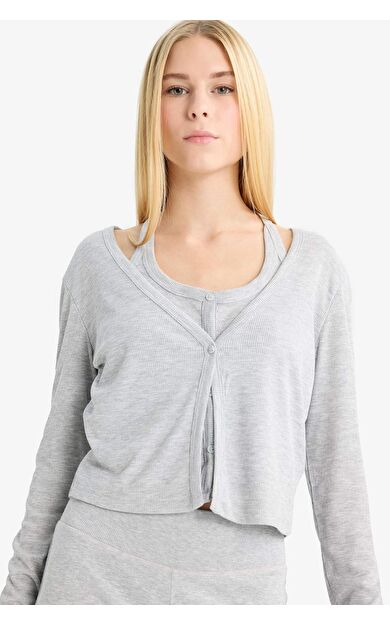 Coool Halter Yaka Fitilli Kaşkorse Uzun Kollu Tişört