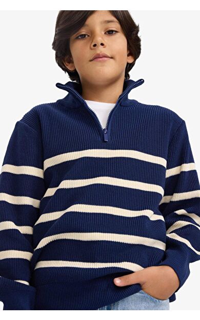 Erkek Çocuk Regular Fit Yarım Fermuarlı Kazak