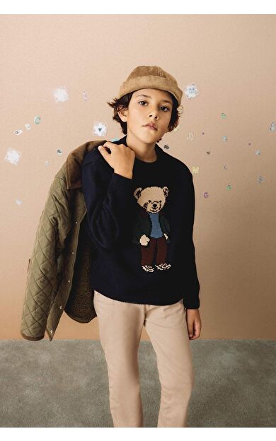 Erkek Çocuk Regular Fit Bisiklet Yaka Kazak