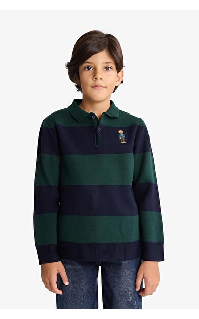 DeFacto Erkek Çocuk Regular Fit Polo Yaka Kazak