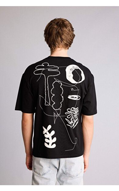 Boxy Fıt Baskılı Kısa Kollu Tişört