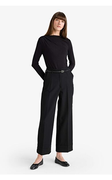 Wide Leg Cepli Normal Bel Geniş Paça Uzun Pantolon