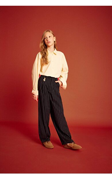 Kız Çocuk Baggy Fit İspanyol Paça Gabardin Pantolon