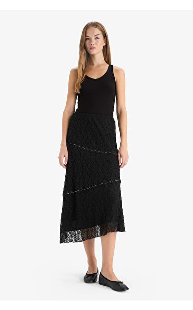 A Kesim Normal Bel Dantel Mini Etek