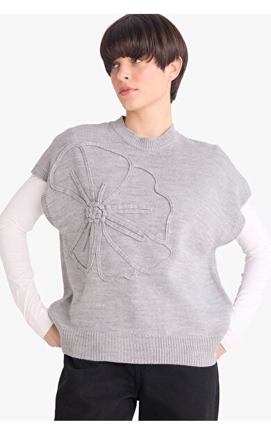 DeFacto Relax Fit Bisiklet Yaka Triko Yelek