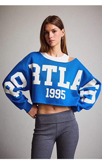 Kayık Yaka Sweatshirt G3329AX25WNBE752