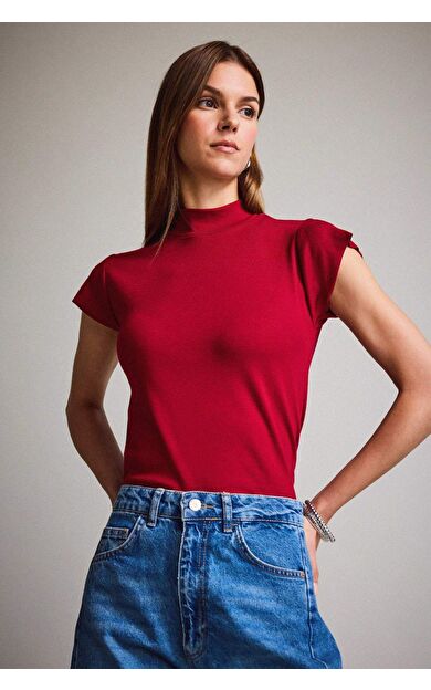 Balıkçı Yaka Kısa Kollu Tişört G3332AX25WNBR229
