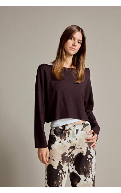 Regular Fit Kayık Yaka Modal Sweatshirt G3333AX25WNBN214