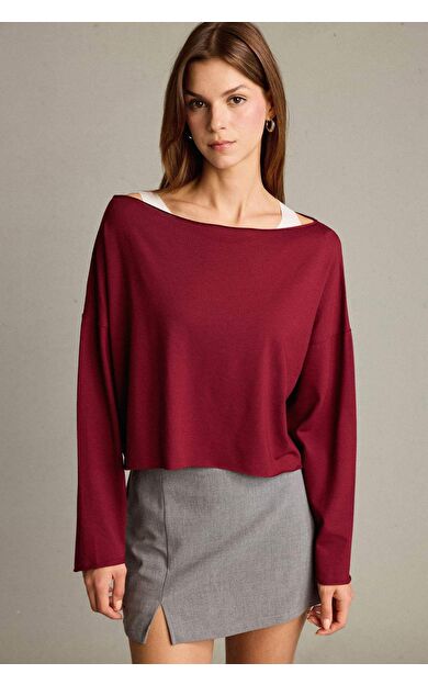 DeFacto Regular Fit Kayık Yaka Modal Sweatshirt G3333AX25WNBR229