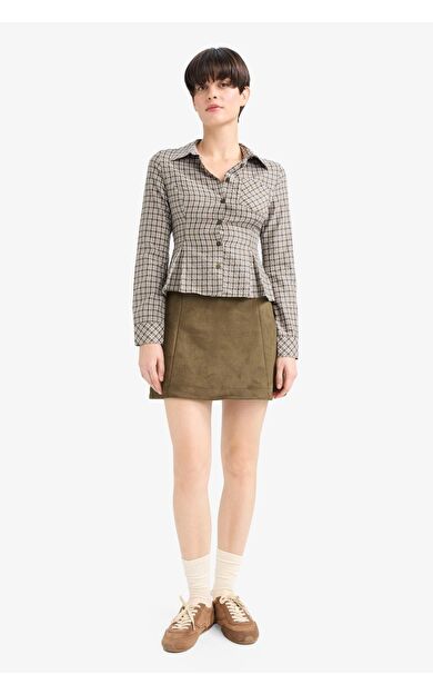 A Kesim Normal Bel Süet Etek