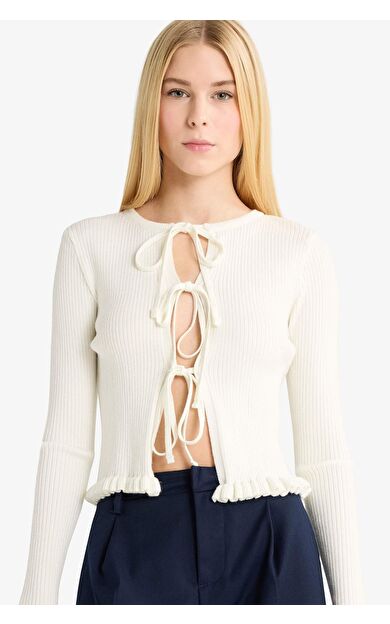 Coool Slim Fit Dar Kesim Bisiklet Yaka Hırka G3409AX25WNWT32