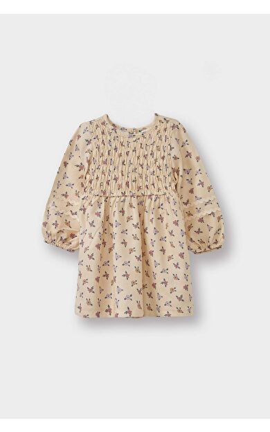 DeFacto Kız Bebek Çiçekli Twill Elbise
