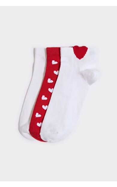 Kadın 3'lü Pamuklu Patik Çorap