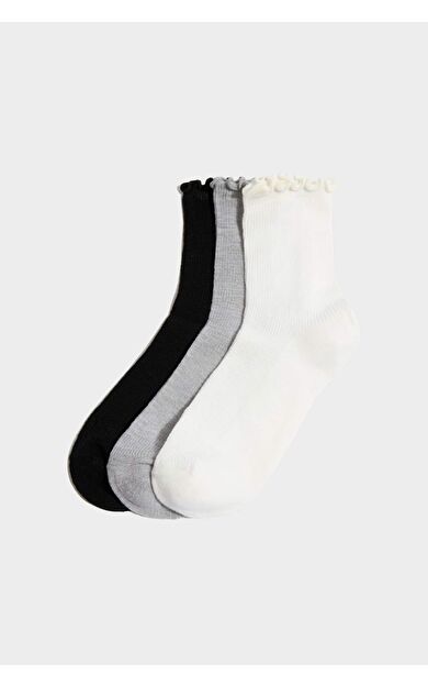 Kadın 3'lü Pamuklu Uzun Çorap